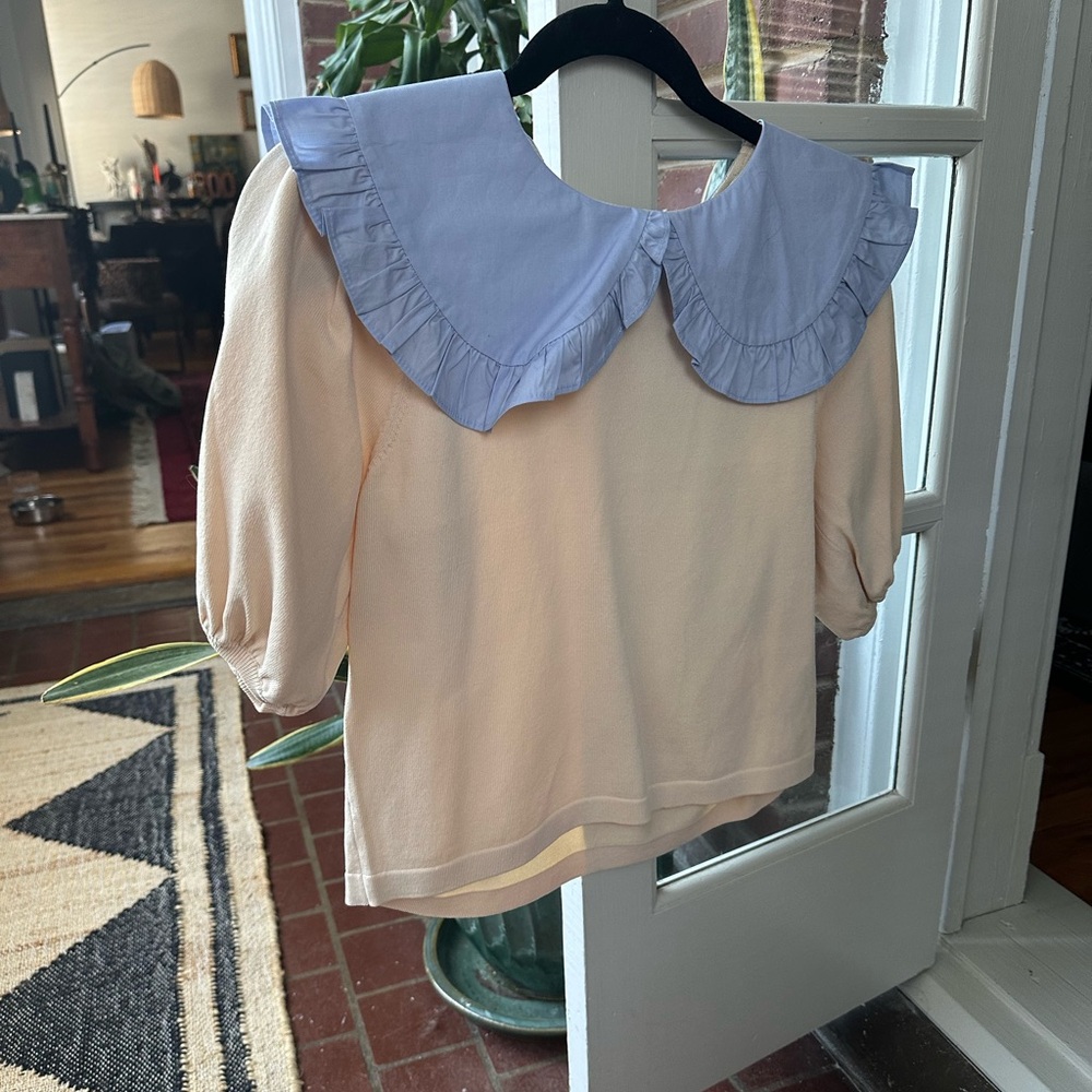 English Factory oversized ruffle collar knit - M